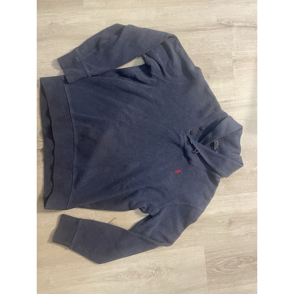 POLO RALPH LAUREN Men Funnel Neck Jumper Pullover Sweater Size M Blue - Picture 3 of 10